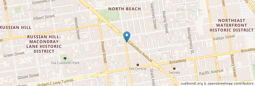 Mapa de ubicacion de Panta Rei Restaurant en 미국, 캘리포니아주, 샌프란시스코, 샌프란시스코.
