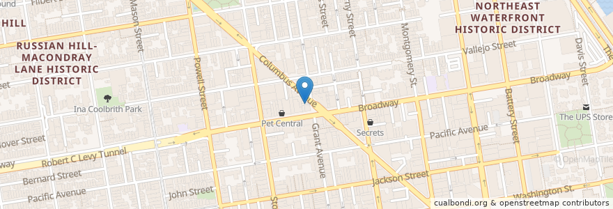 Mapa de ubicacion de Giordano Bros. en الولايات المتّحدة الأمريكيّة, كاليفورنيا, سان فرانسيسكو, سان فرانسيسكو.