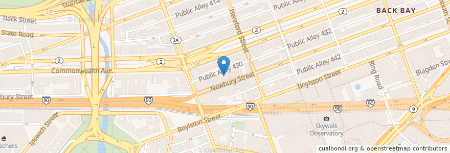 Mapa de ubicacion de Danker & Donohue Garage en États-Unis D'Amérique, Massachusetts, Suffolk County, Boston.