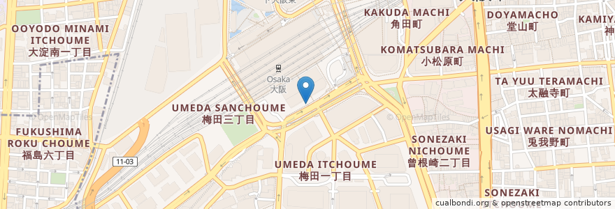Mapa de ubicacion de カレー Shop MINGUS en Japão, 大阪府, 大阪市, 北区.