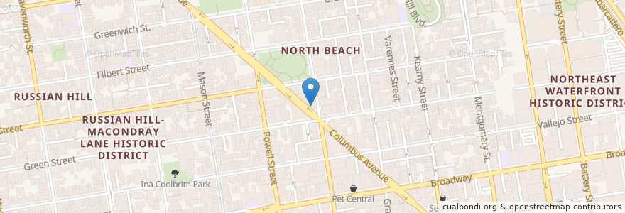 Mapa de ubicacion de Café DeLucchi en États-Unis D'Amérique, Californie, San Francisco, San Francisco.