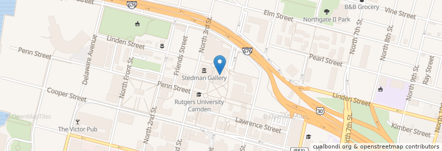 Mapa de ubicacion de Stedman Gallery Stage en United States, New Jersey, Camden County, Camden.