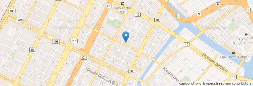 Mapa de ubicacion de カフェ・ベローチェ en 日本, 东京都/東京都, 中央区.