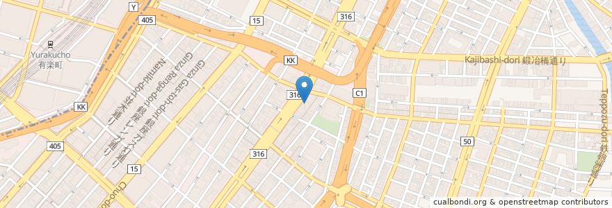Mapa de ubicacion de カフェ・ベローチェ en ژاپن, 東京都, 中央区.