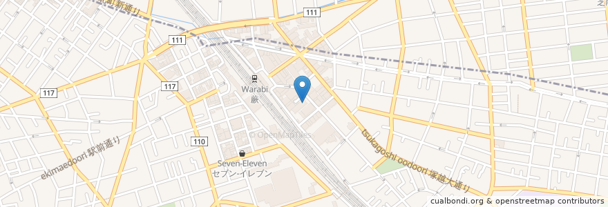 Mapa de ubicacion de 松乃家 en Japonya, 埼玉県, 蕨市.