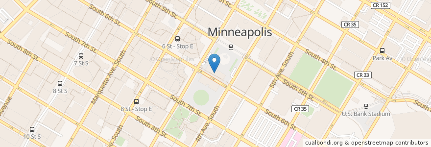 Mapa de ubicacion de Hennepin County Courthouse en United States, Minnesota, Hennepin County, Minneapolis.