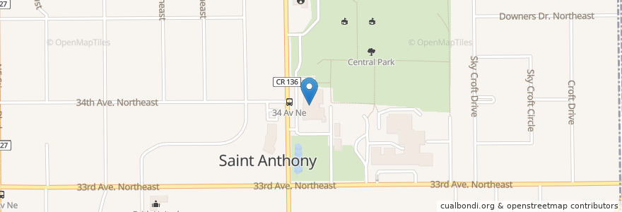 Mapa de ubicacion de Saint Anthony Village City Hall & Community Center en Estados Unidos Da América, Minnesota, Hennepin County, St. Anthony.