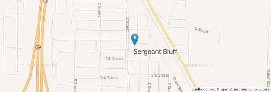 Mapa de ubicacion de Sergeant Bluff Fire Department en الولايات المتّحدة الأمريكيّة, آيوا, Woodbury County, Sergeant Bluff.