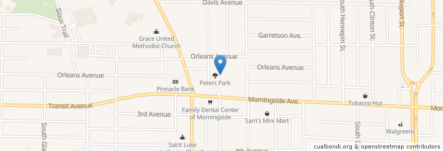 Mapa de ubicacion de Morningside Branch Library en États-Unis D'Amérique, Iowa, Woodbury County, Sioux City.