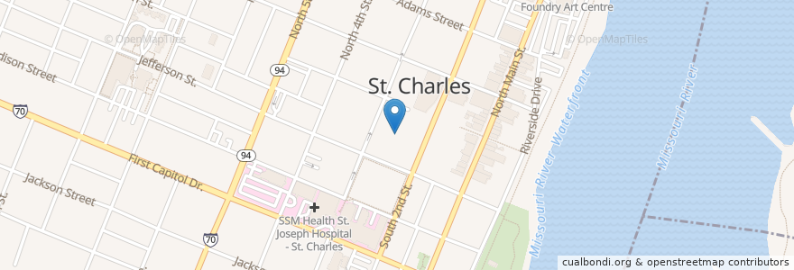 Mapa de ubicacion de Old Court House en Соединённые Штаты Америки, Миссури, Saint Charles County, Saint Charles.
