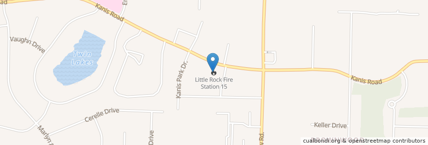 Mapa de ubicacion de Little Rock Fire Station 15 en アメリカ合衆国, アーカンソー州, Pulaski County, Little Rock.