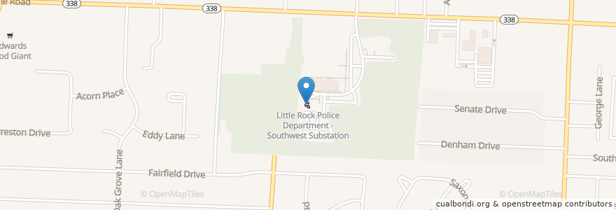 Mapa de ubicacion de Little Rock Police Department - Southwest Substation en Соединённые Штаты Америки, Арканзас, Pulaski County, Little Rock.