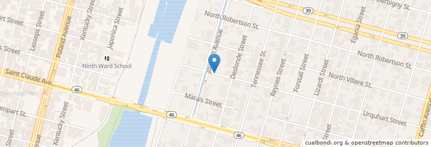 Mapa de ubicacion de Theodore and DaShanas Bright Beginnings Learning Center en Vereinigte Staaten Von Amerika, Louisiana, Orleans Parish, New Orleans.