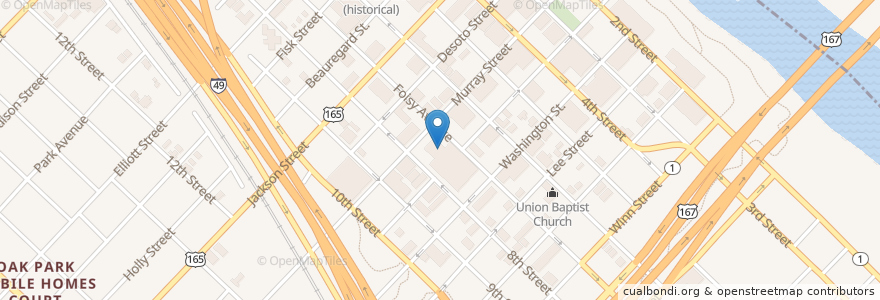 Mapa de ubicacion de Rapides Parish Courthouse en Stati Uniti D'America, Louisiana, Rapides Parish, Alexandria.