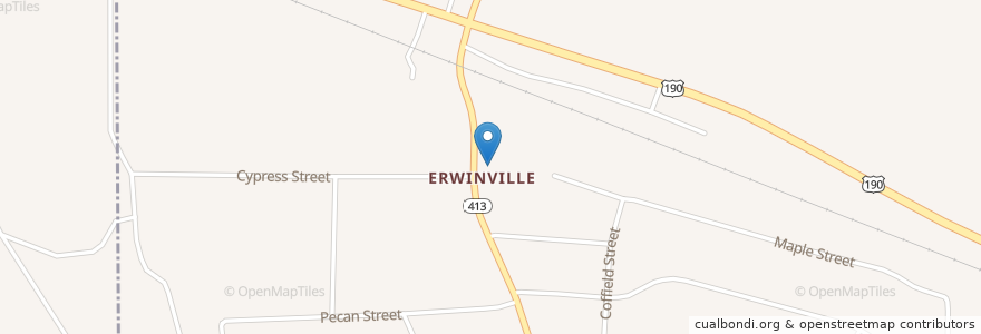 Mapa de ubicacion de Erwinville Volunteer Fire Department en Estados Unidos De América, Luisiana, West Baton Rouge Parish.