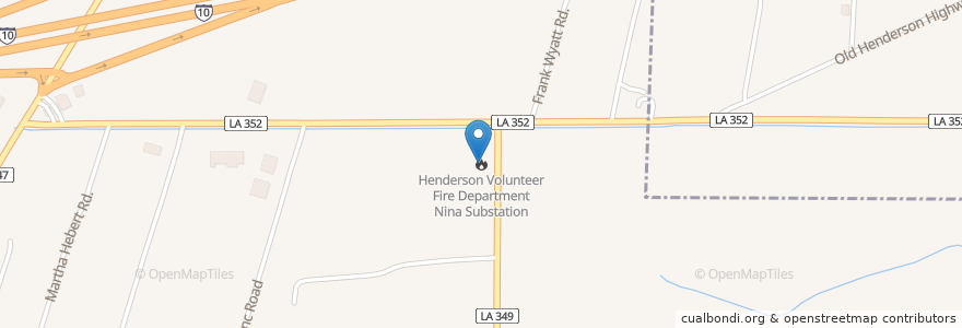 Mapa de ubicacion de Henderson Volunteer Fire Department Nina Substation en United States, Louisiana, St. Martin Parish, Henderson.