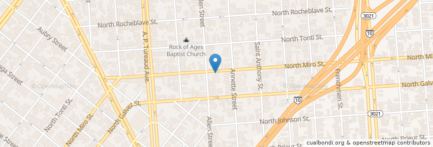 Mapa de ubicacion de Phillips Child Care Center en Stati Uniti D'America, Louisiana, Orleans Parish, New Orleans.