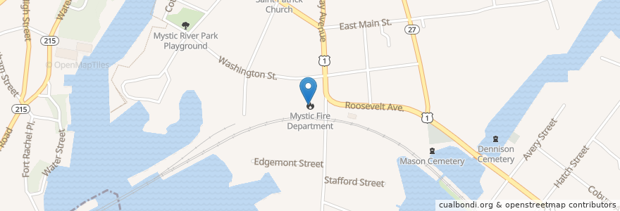 Mapa de ubicacion de Mystic Fire Department B.F. Hoxie Station en 美利坚合众国/美利堅合眾國, 康涅狄格州 / 康乃狄克州, New London County, Stonington.