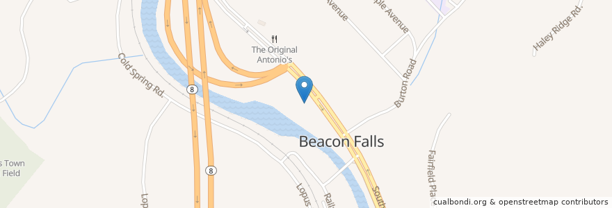 Mapa de ubicacion de Beacon Hose Company en Amerika Syarikat, Connecticut, New Haven County, Beacon Falls.