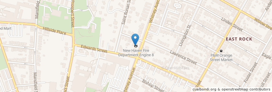 Mapa de ubicacion de New Haven Fire Department Engine 8 en United States, Connecticut, New Haven County, New Haven.