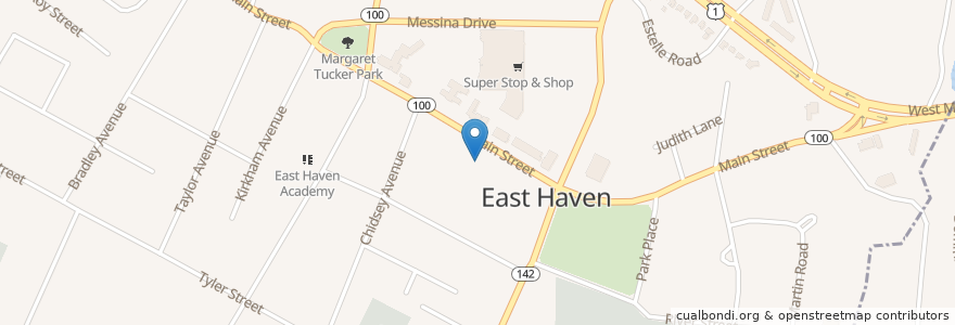 Mapa de ubicacion de East Haven Fire Department Station 1 en 美利坚合众国/美利堅合眾國, 康涅狄格州 / 康乃狄克州, New Haven County, East Haven.