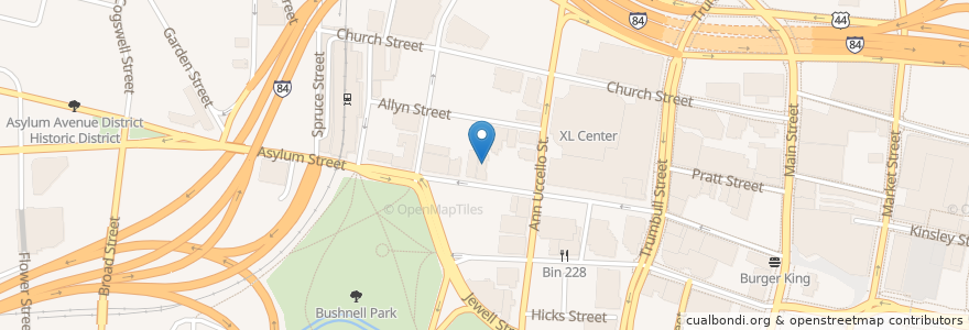 Mapa de ubicacion de Morse School of Business Library en 美利坚合众国/美利堅合眾國, 康涅狄格州 / 康乃狄克州, Hartford County, Hartford.