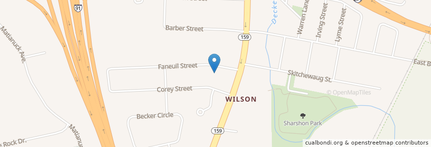 Mapa de ubicacion de Wilson Branch Windsor Public Library en 미국, 코네티컷, Hartford County, Windsor.