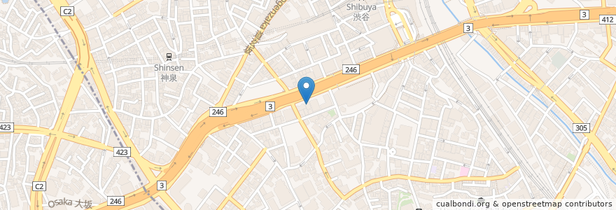 Mapa de ubicacion de カフェ・ベローチェ en 日本, 東京都, 渋谷区.