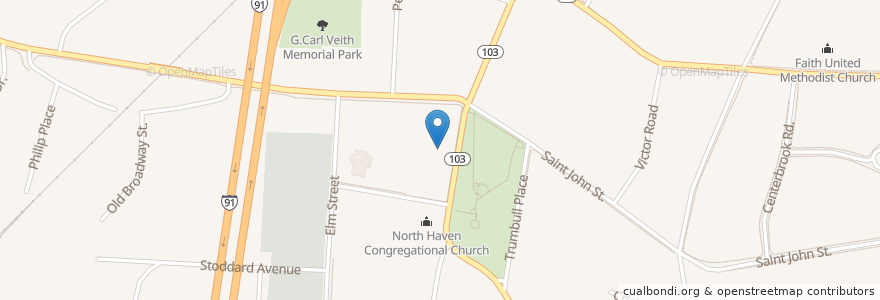Mapa de ubicacion de North Haven Town Hall en 미국, 코네티컷, New Haven County, North Haven.