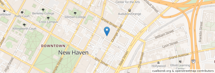 Mapa de ubicacion de Alliance Theatre en United States, Connecticut, New Haven County, New Haven.