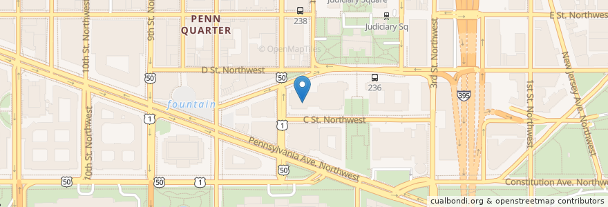 Mapa de ubicacion de Superior Court of the District of Columbia - Moultrie Courthouse en 미국, 워싱턴 D.C., 워싱턴.