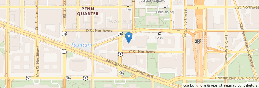 Mapa de ubicacion de Metropolitan Police Department Headquarters en United States, Washington, D.C., Washington.