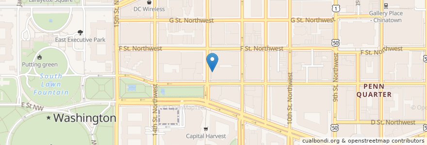 Mapa de ubicacion de Warner Theatre en アメリカ合衆国, ワシントンD.C., Washington.