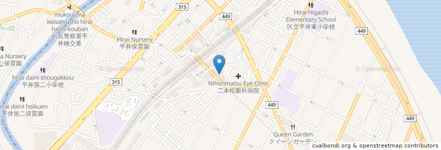 Mapa de ubicacion de 東日本銀行 en Japan, 東京都, 江戸川区.