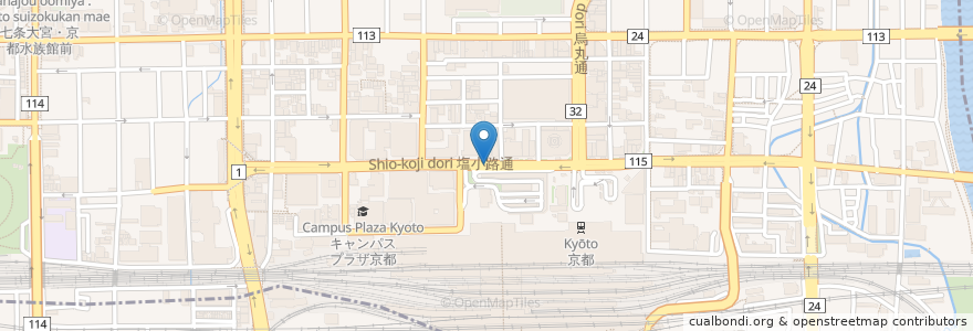 Mapa de ubicacion de ドトールコーヒーショップ en Japão, 京都府, Quioto, 下京区.