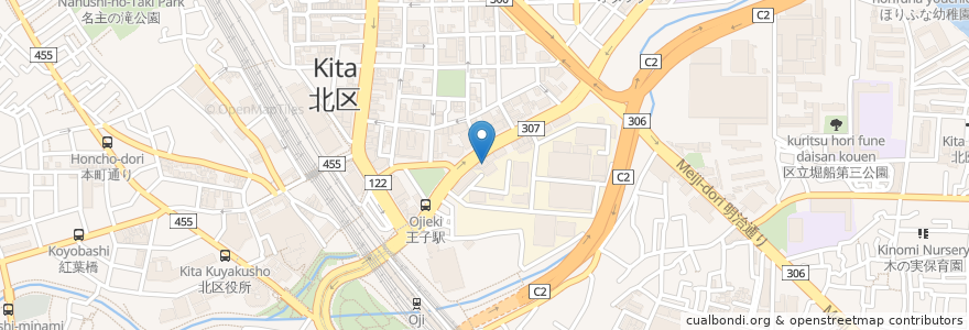 Mapa de ubicacion de CoCo壱番屋 en Japon, Tokyo, 北区.