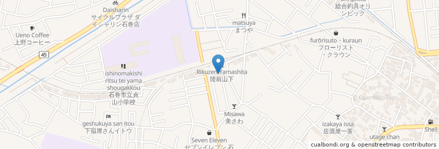 Mapa de ubicacion de 宏人会石巻クリニック en 일본, 미야기현, 石巻市.