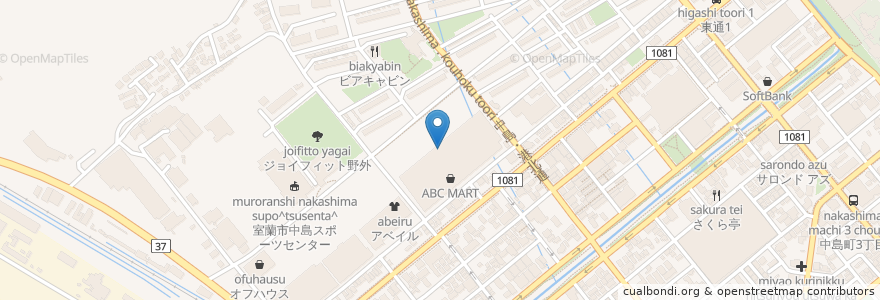 Mapa de ubicacion de サンマルク カフェ en Japón, Prefectura De Hokkaidō, 胆振総合振興局, 室蘭市.