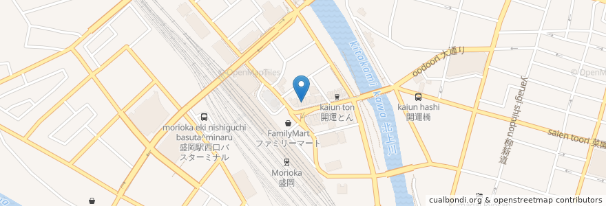 Mapa de ubicacion de 東北銀行 en Jepun, 岩手県, 盛岡市.