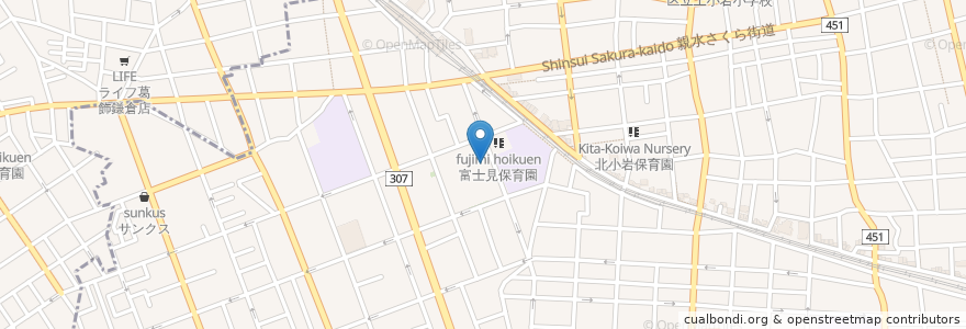 Mapa de ubicacion de 共育プラザ小岩 en Japonya, 東京都, 江戸川区.