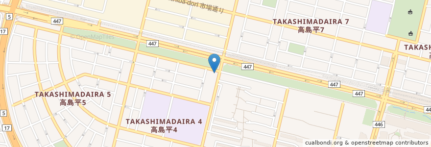 Mapa de ubicacion de 巣鴨信用金庫 en Japón, Tokio, Itabashi.