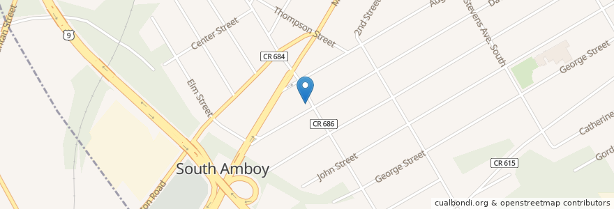 Mapa de ubicacion de South Amboy Engine Company Number 1 en Estados Unidos De América, Nueva Jersey, Middlesex County, South Amboy.