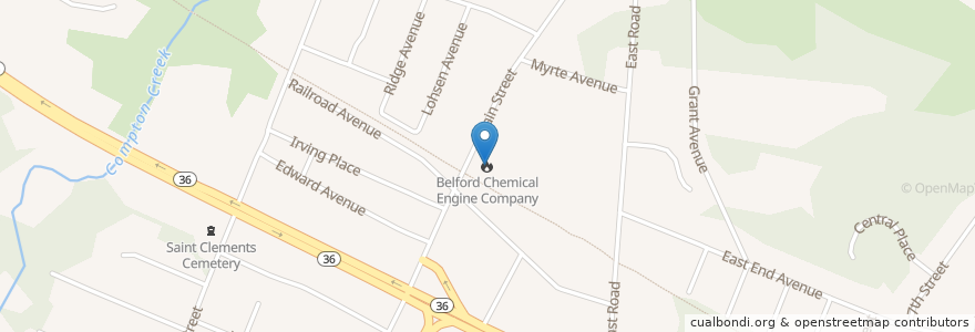Mapa de ubicacion de Belford Chemical Engine Company en Estados Unidos De América, Nueva Jersey, Monmouth County, Middletown Township.