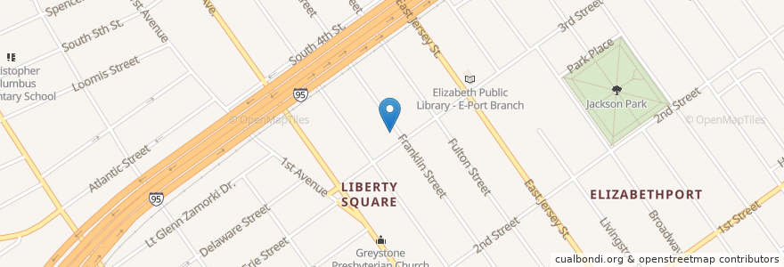 Mapa de ubicacion de Saint Adalbert Auditorium en États-Unis D'Amérique, New Jersey, Union County, Elizabeth.