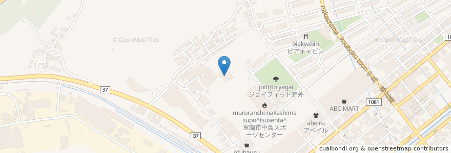 Mapa de ubicacion de 室蘭中島幼稚園 en 日本, 北海道, 胆振総合振興局, 室蘭市.