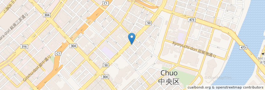 Mapa de ubicacion de カフェ・ベローチェ en Japonya, 東京都, 中央区.