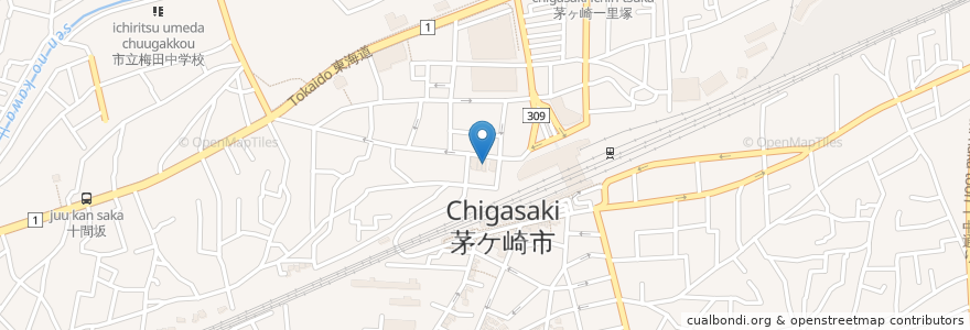 Mapa de ubicacion de 松乃家 en ژاپن, 神奈川県, 茅ヶ崎市.