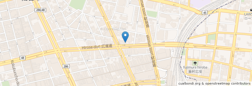 Mapa de ubicacion de 鬼怒川眼科医院 en Japón, Prefectura De Miyagi, 仙台市, 青葉区.