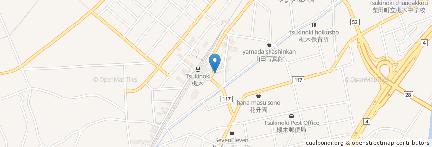 Mapa de ubicacion de こまち en 日本, 宫城县, 柴田郡, 柴田町.