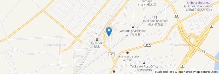 Mapa de ubicacion de パールハーバー en 日本, 宫城县, 柴田郡, 柴田町.